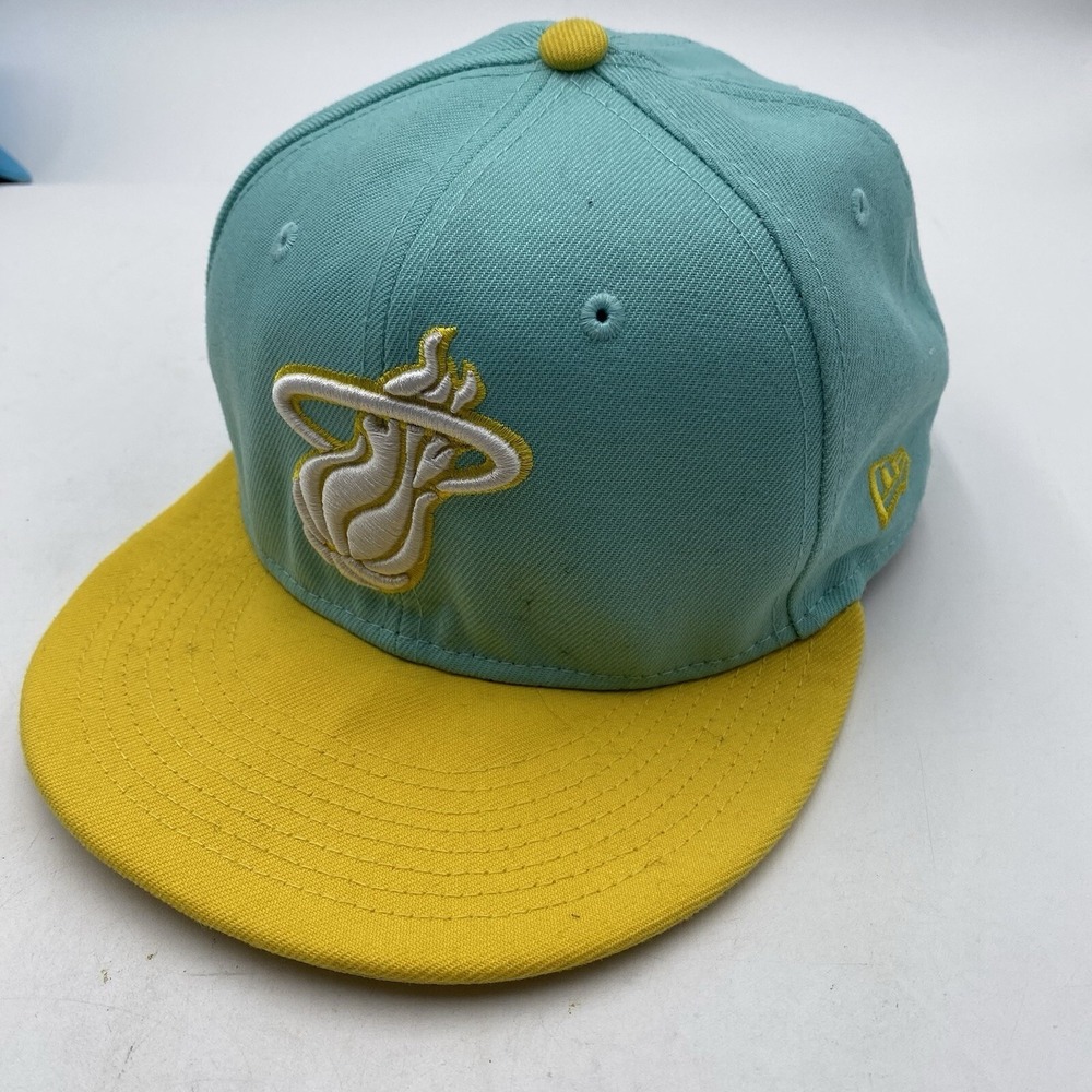 Miami Heat Hat New‎ Era 9fifty SnapBack Teal Yellow Cleaned See Pics